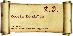 Kocsis Donáta névjegykártya
